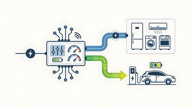 Smart Home Energy Management System Dashboard with Electric Vehicle Charging and Appliances