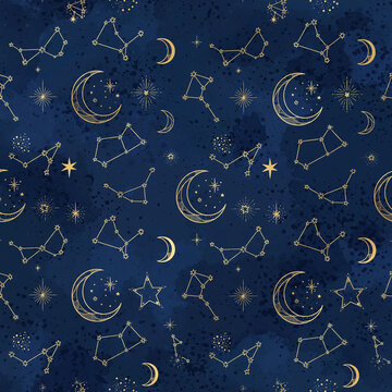 seamless pattern of zodiac signs