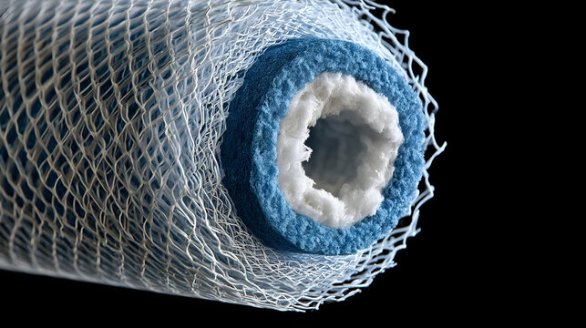 Filtration Cartridge Cross-Section Magnified Showing Layered Media