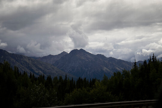 Mountains on the Glenn Highway in Alaska