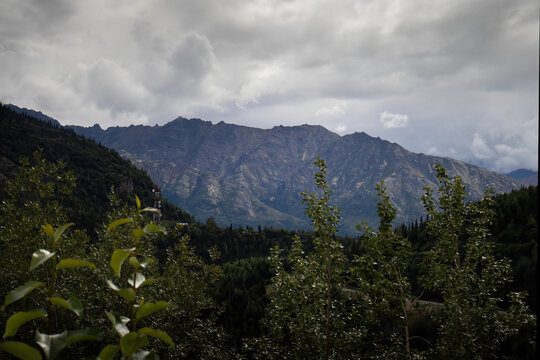 Mountain on the Glenn Highway in Alaska. 