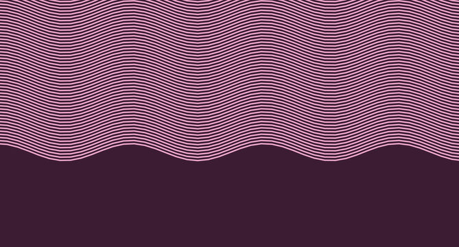 Wavy light pink lines on dark purple background blend into a solid color block for stylish creative layouts.