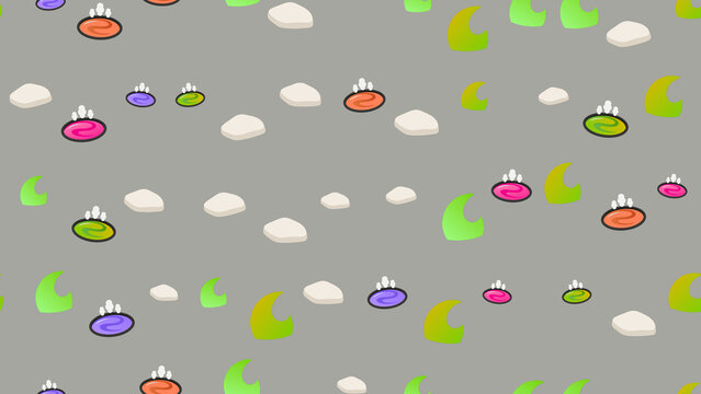 Seamless pattern of colorful ovals and shapes