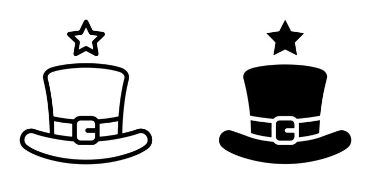 Top hat with star icon set, St. Patrick's Day symbol for festive design