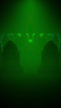 Gothic Tombstones in Green Light Vertical