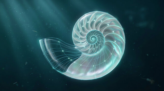 Beautiful ammonite fossil displayed in a dark and moody museum setting