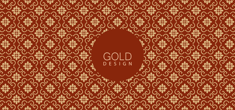 Exquisite red design with a gold Chinese floral pattern.