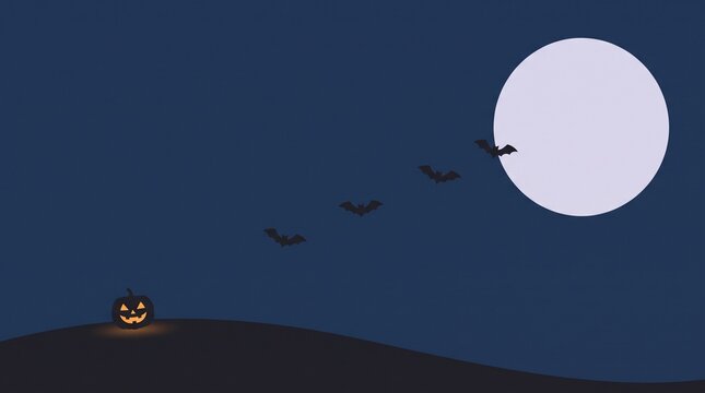 A spooky pixel art halloween scene featuring a glowing jack o lantern under a large full moon