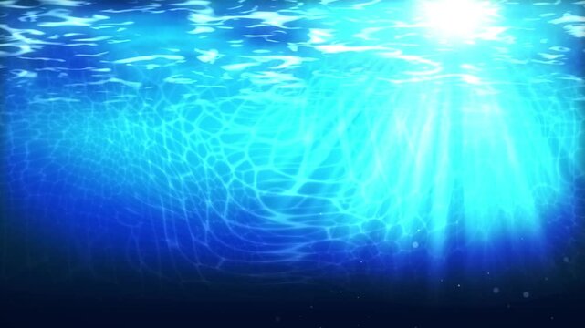 Abstract Underwater Light Caustics, Soft Cyan Ocean Background, Seamless Loop 4K