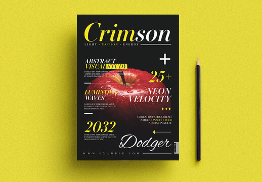 Dark Editorial Portfolio Magazine Cover Template