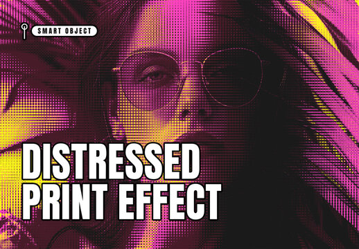 Distressed Print Photo Effect Template
