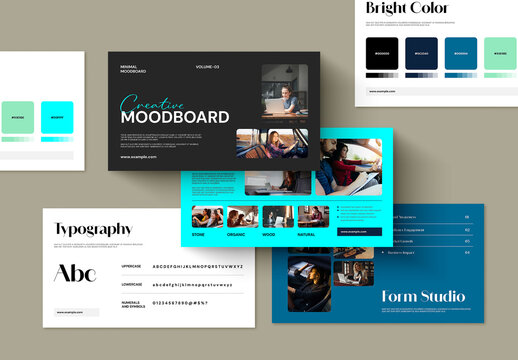 Minimal Creative Mood Board Presentation with Visual Inspiration