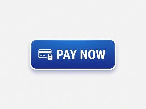Pay Now Button With Credit Card And Lock Icon