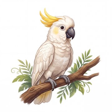 parrot on white background