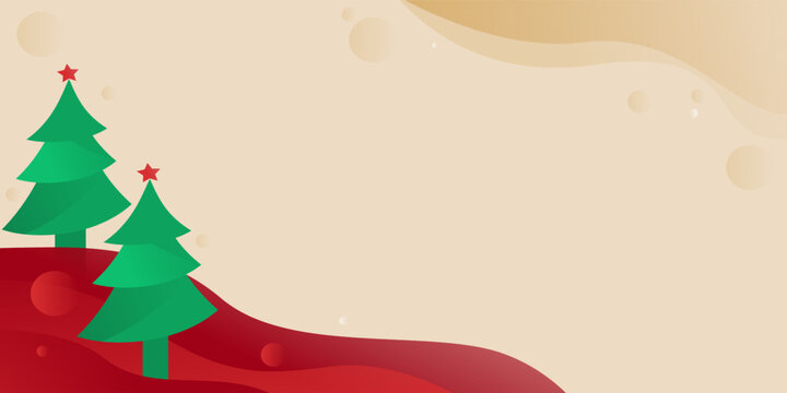 Christmas tree background vector. Merry christmas greeting card, banner, winter holiday copy space.