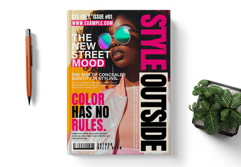 Magazine Cover Design Template for Creative Layout