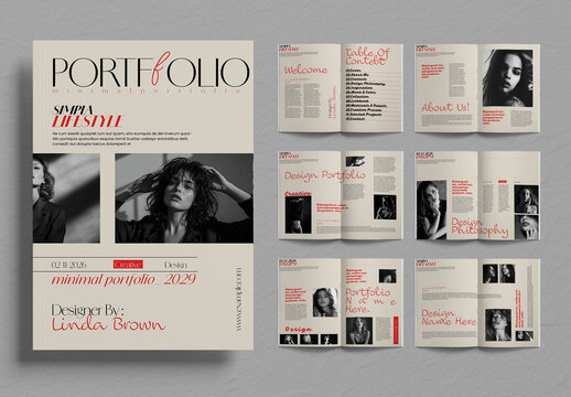 Minimalist Creative Portfolio Magazine Layout Template