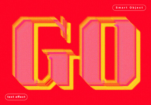 Halftone Text Effect Template