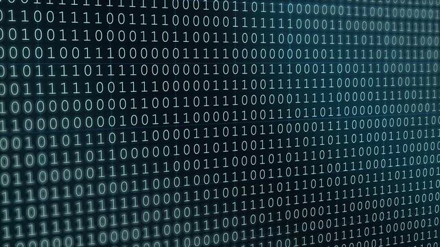 Glowing Binary Code Numbers on Futuristic Digital Technology Background