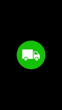 Vertical animated e-commerce shopping payment and delivery process icons for mobile app video presentation design