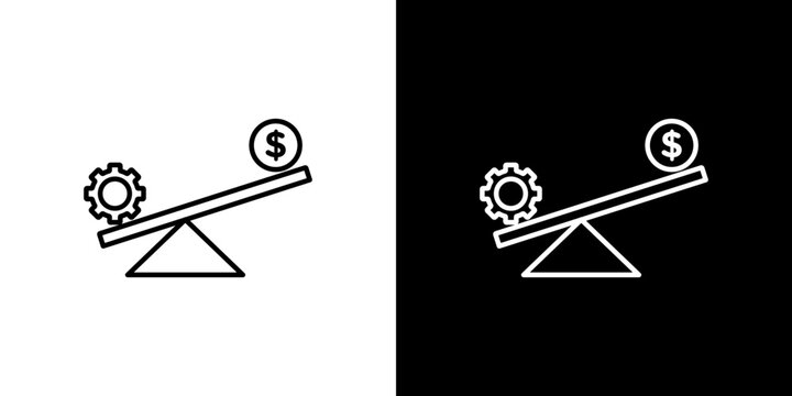 Leverage icon flat outline in black