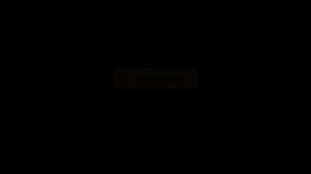 Animated sequence featuring a subscribe button, like icon, and share paper plane for social media creators, with transparent background and alpha channel for easy video overlay.