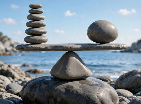 Galets zen en &eacute;quilibre 