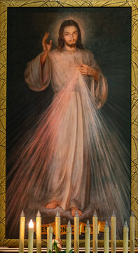 A small oratory around the painting of Divine Mercy (or the image of the Merciful Jesus), which depicts Jesus Christ as he appeared to Saint Faustina Kowalska in 1931.
