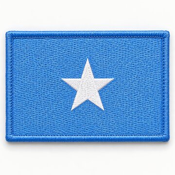 Somali flag embroidered patch isolated on white