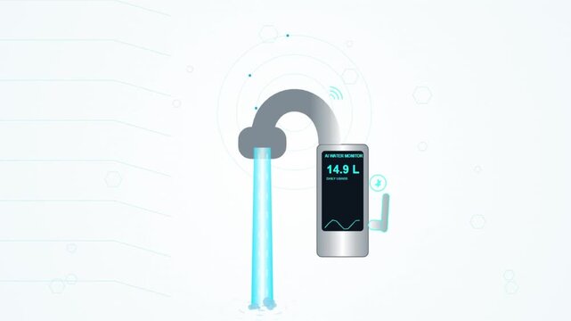 Innovative digital water meter displaying real-time flow and consumption on a sleek device