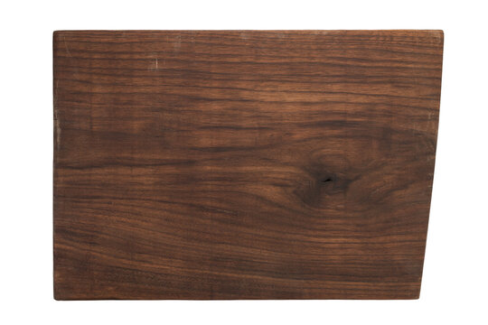 Handmade cutting board from black walnut with oil finish isolated