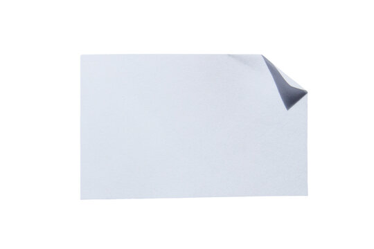 White adhesive glued paper sticker label with transparent background cut out design element