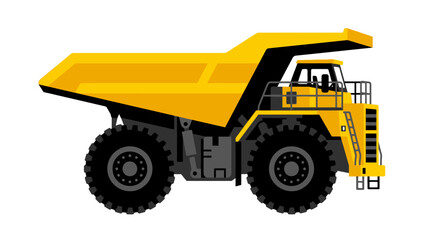Yellow Heavy-Duty Mining Dump Truck Icon Illustration for Industrial Transport Projects © Hanny