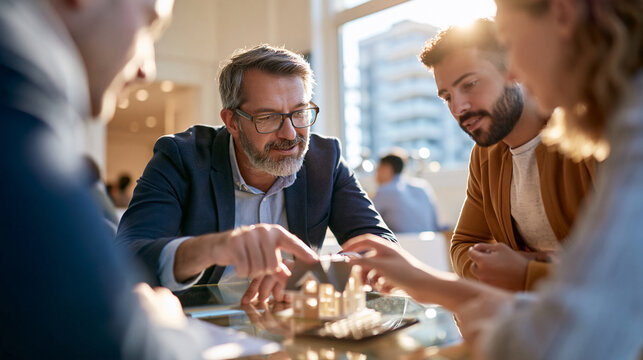 Mortgage adviser with two young adult home buyers