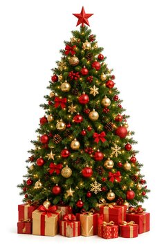 Sparkling Christmas Tree with Festive Gifts