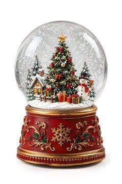 Festive Christmas Tree Snow Globe with Snowman