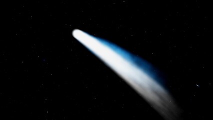 Halley's Comet 1P/Halley Glowing Tail Space 8K 3D Render © Hasan