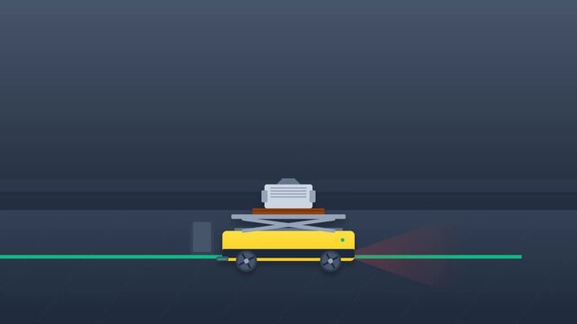 Automated Guided Vehicle Agv Magnetic Navigation and Scissor Lift System for Automotive Manufacturing