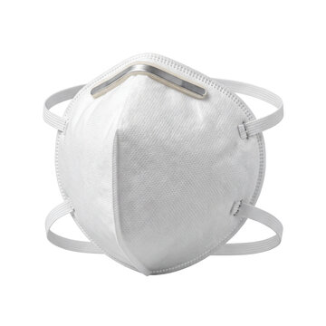 White particulate respirator mask isolated PNG cutout