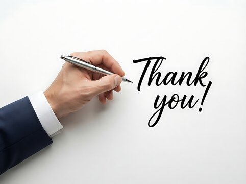 Thank You Writing on White Background