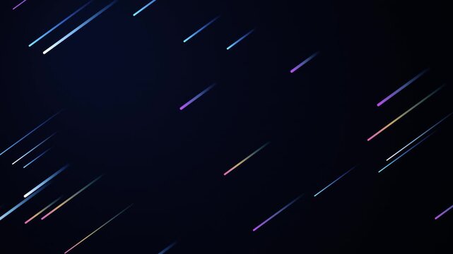 Dynamic motion graphic loop featuring bright magenta and cyan light streaks and glowing particles against a dark background. This seamless 4K 60fps animation is ideal for technology, sci-fi, or futuri