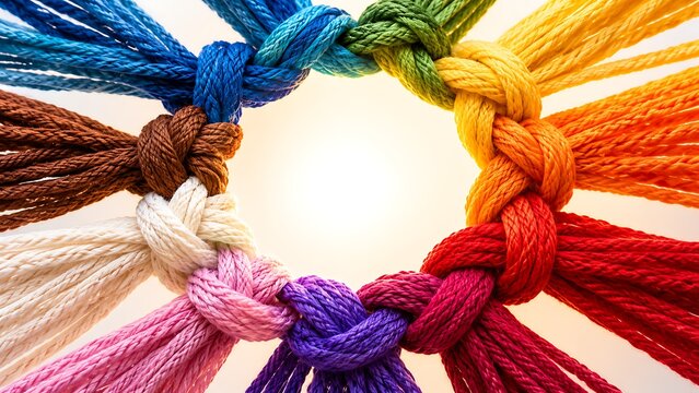 Knotted ropes symbolizing unity against violence