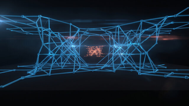 暗視野に多層展開する量子ニューラルネットワークの格子構造を捉えた画像