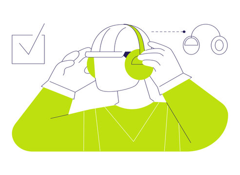 Hearing protection abstract concept vector illustration.