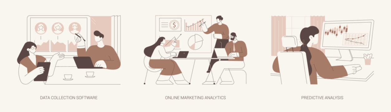 Use of Big Data isolated cartoon vector illustrations se