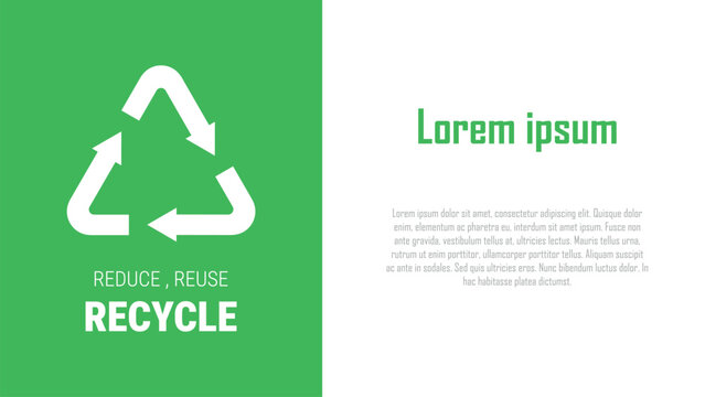 Waste management sign, 3r concept, reduce, reuse, recycle, save the earth and nature, go green banner, environment day, eco friendly