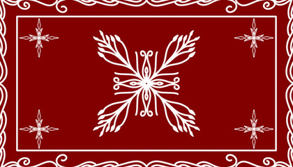 Traditional alpana pattern with floral motifs on a red background © Happy bunny pattern