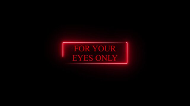 For Your Eyes Only Text Stamp effects on transparent motion animated black background