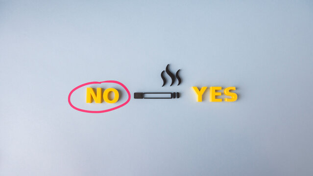 Reject smoking and choose no to cigarettes, tobacco and nicotine addiction concept