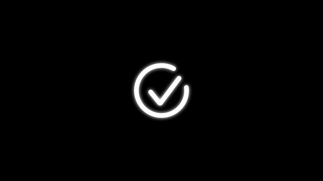 checkmark inside circle icon for task completion, success confirmation, correct status, approved check symbol